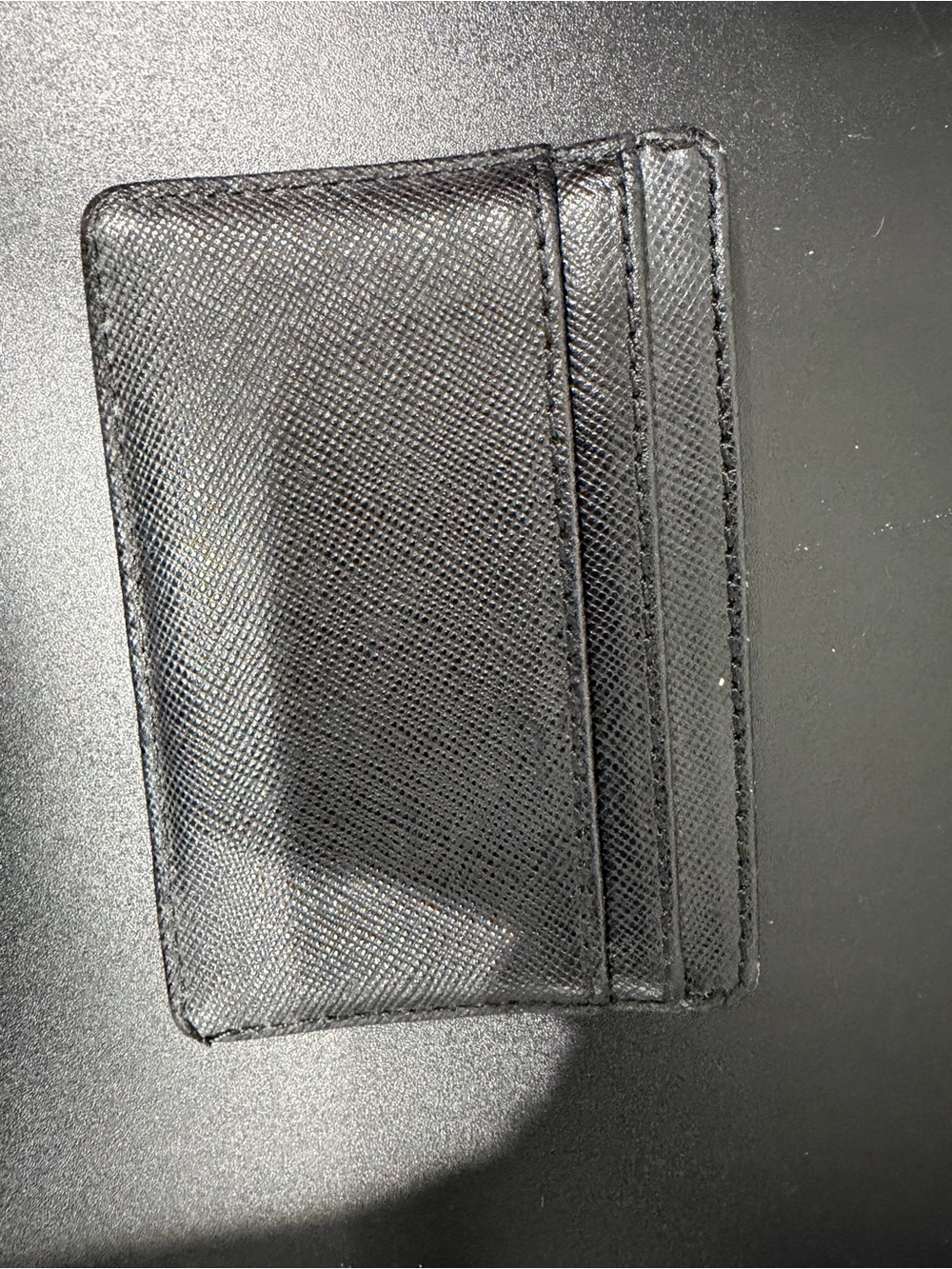 Tory Burch Black Card Holder with Gold Logo - Picture 2 of 2